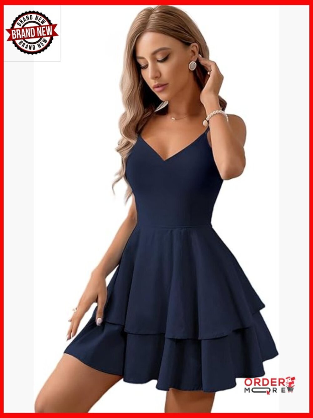 Backless Halter Mini Dress with Adjustable Bows V-Neck Sheath